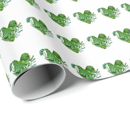 groen hart cadeaupapier (Rol Hoek)