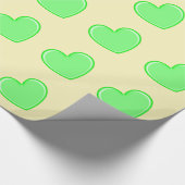 Groen hart cadeaupapier (Hoek)