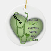 Groen hart EMT Keramisch Ornament (Voorkant)