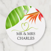 Groen Hart en Tropisch blad en Bloemen Bedankjes Labels (Achterkant)