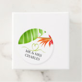 Groen Hart en Tropische Bladeren en Bloemen Bedankjes Labels (In situ)