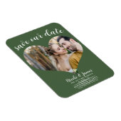 Groen Hart Foto Bruiloft Save the Date Magneet (Rechterzijde)