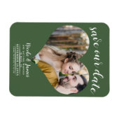 Groen Hart Foto Bruiloft Save the Date Magneet (Horizontaal)