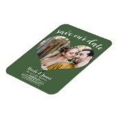 Groen Hart Foto Bruiloft Save the Date Magneet (Linkerzijde)