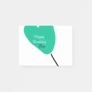 Groen hart gelukkige verjaardag witte zwarte ballo post-it® notes