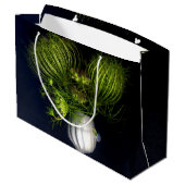 "Groen hart in het zwart" Groot Cadeauzakje (Achterkant Gekanteld)
