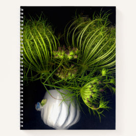Groen hart in het zwart notitieboek