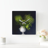 Groen hart in het zwart vierkante klok (Huis)