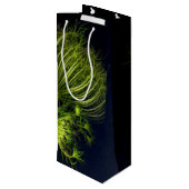 "Groen hart in het zwart" Wijn Cadeautas (Achterkant Gekanteld)