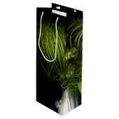 "Groen hart in het zwart" Wijn Cadeautas (Voorkant Gekanteld)