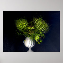 Groen hart in zwart poster