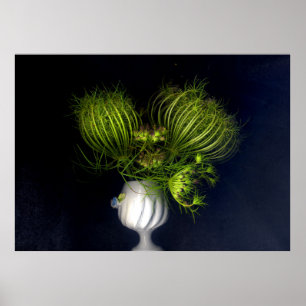 Groen hart in zwart poster