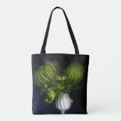 Groen hart in zwart tote bag (Achterkant)