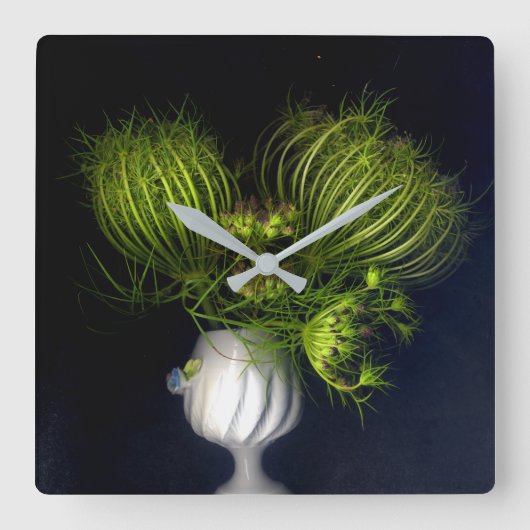 Groen hart in zwart vierkante klok (Voorkant)