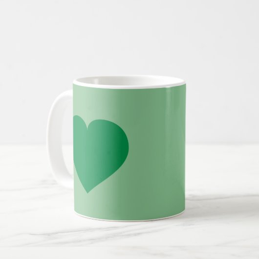 Groen hart koffiemok (Voorkant links)