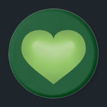 Groen hart magneet<br><div class="desc">Deze magneet heeft een vormig groen hart met een wit-gewassen centrum op een donkergroene achtergrond. Klik op "Aanpassen" om het afbeelding Groen vervagen van de lente opnieuw te rangschikken/te plaatsen, achtergrondkleur te wijzigen en/of tekst toe te voegen. Een gepersonaliseerde hartmagneet is een geweldig verloving, bruiloft, verjaardag of valentijnse partij voor...</div>