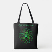Groen Hart Mandala op Zwarte Tote Tas (Achterkant)