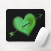 Groen hart met Pijl Muismat (Met muis)