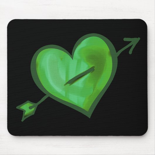 Groen hart met Pijl Muismat (Voorkant)