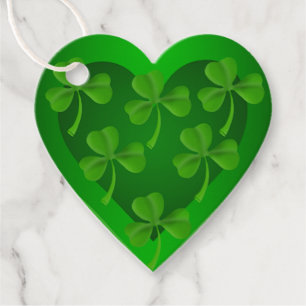 Groen hart met Shamrocks Bedankjes Labels