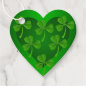 Groen hart met Shamrocks Bedankjes Labels (Voorkant)