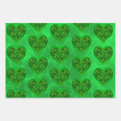 Groen hart met Shamrocks Inpakpapier Vel (Voorkant 3)