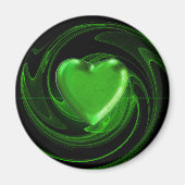 Groen hart op spiraal magneet (Voorkant)