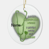 Groen Hart Orthopedisch Verpleegster Keramisch Ornament (Links)