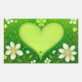 Groen hart rechthoekige sticker (Voorkant)