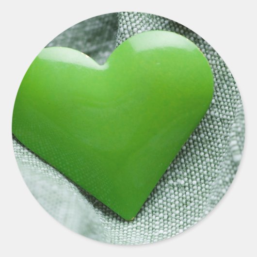 Groen hart ronde sticker (Voorkant)