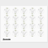 Groen Hart Script Dank u bruiloft gunst Ronde Sticker (Vel)