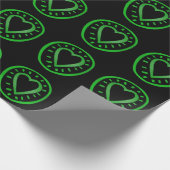 Groen hart voor de Groenen 1 zwart omslagpapier Cadeaupapier (Hoek)