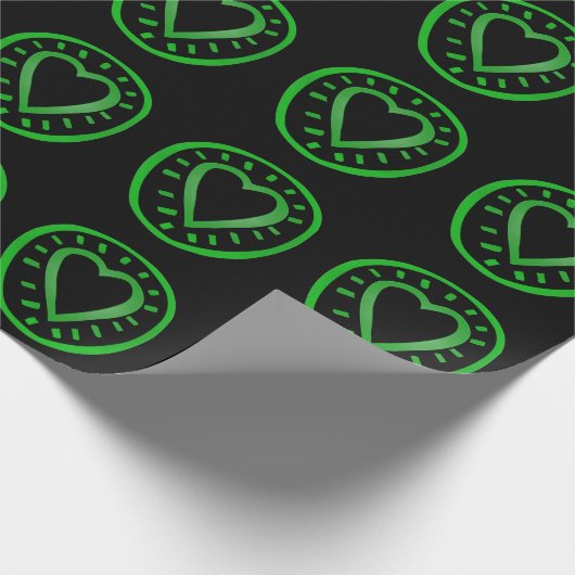 Groen hart voor de Groenen 1 zwart omslagpapier Cadeaupapier (Hoek)