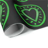 Groen hart voor de Groenen 1 zwart omslagpapier Cadeaupapier (Rol Hoek)