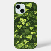 Groen hartpatroon Case-Mate iPhone case (Achterkant)