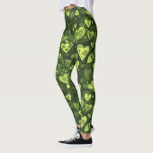 Groen hartpatroon leggings (Links)