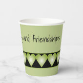 Groen hartpatroon met zwart papieren bekers (Achterkant)