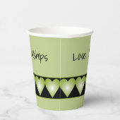 Groen hartpatroon met zwart papieren bekers (Rechts)
