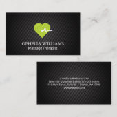 Groen Hartslag-pictogram | Zwarte betegeling Visitekaartje (Voorkant / Achterkant)