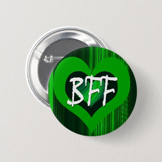 GROEN HEART RONDE BUTTON 5,7 CM (Voorkant /achterkant)