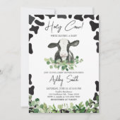 Groen Heilig Koe Baby shower Kaart (Voorkant)