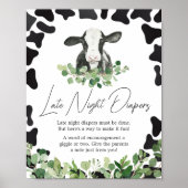 Groen Heilige Koe Baby shower Late Night Luiers Poster (Voorkant)
