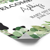 Groen Heilige Koe Baby shower Welkom Poster (Hoek)