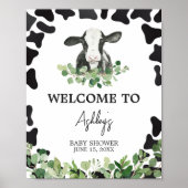 Groen Heilige Koe Baby shower Welkom Poster (Voorkant)