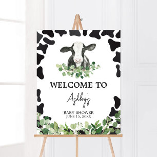 Groen Heilige Koe Baby shower Welkom Poster