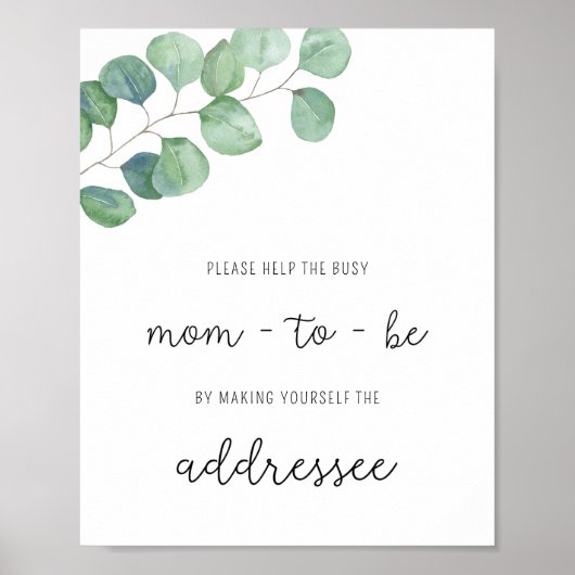Groen - Help de drukke moeder met adresseren Poster (Voorkant)