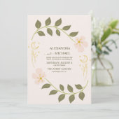 groen hemels botanische bruiloft kaart (Staand voorkant)