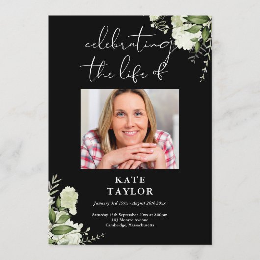 Groen Herdenkings Funeral Order Of Service  Programmakaart (Voorkant)