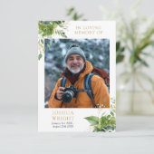 Groen Herdenkingsformulier Funeral Prayer Foto Kaa (Staand voorkant)