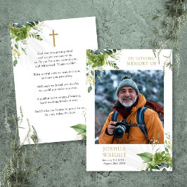 Groen Herdenkingsformulier Funeral Prayer Foto Kaa
